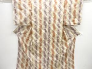 未使用品　よろけ縞模様小紋着物